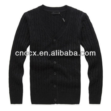 12STC0588 v neck men heavy knit cardigan